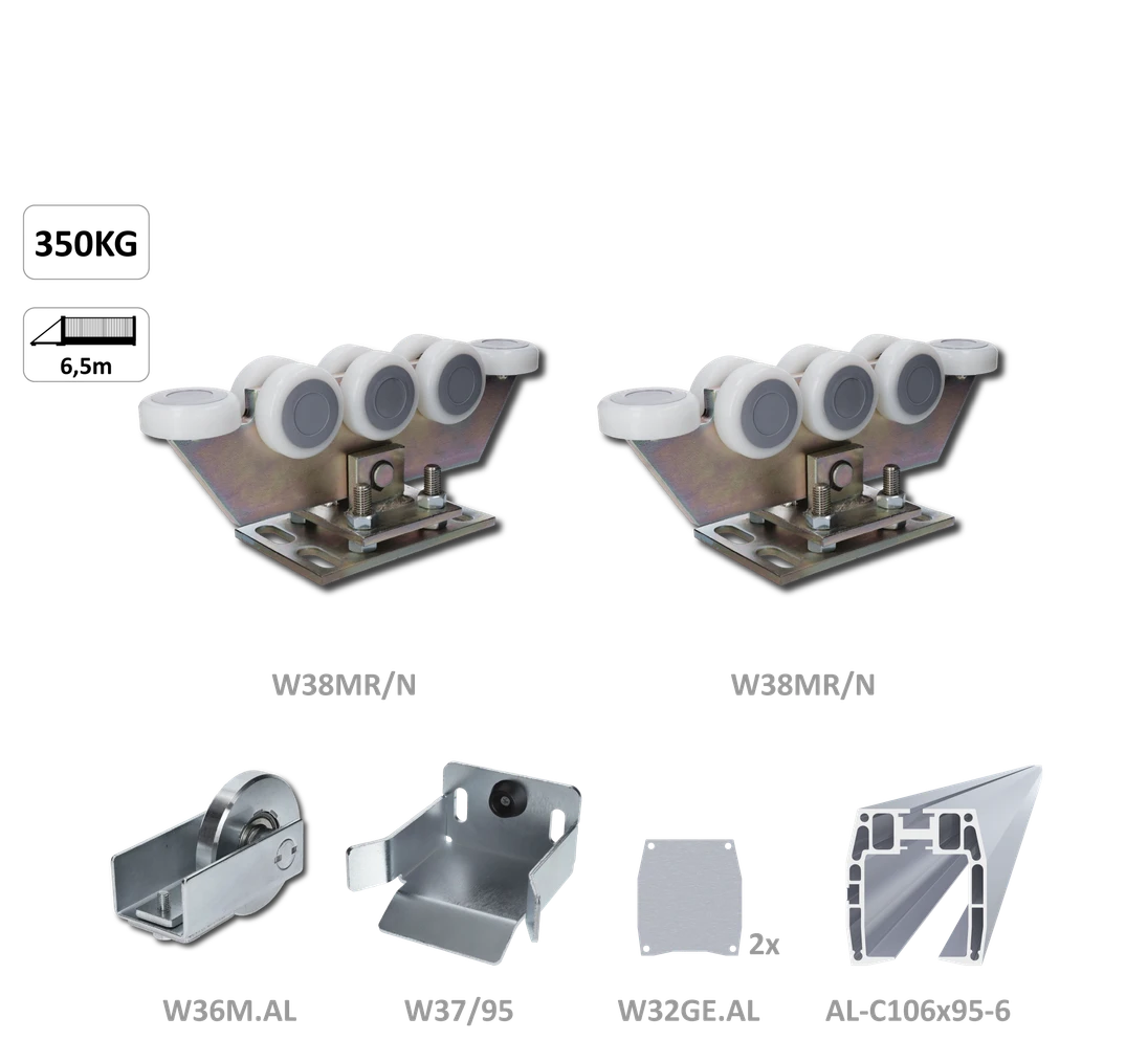 Samonos do 350 kg/6,5 m, profil 95 x 106  mm, hliník