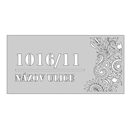 Domovní číslo, vzor 006, bez povrchové úpravy