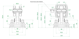Vozík do 230 kg, nastaviteľný, profil 95 x 100 mm, pozink - slide 3