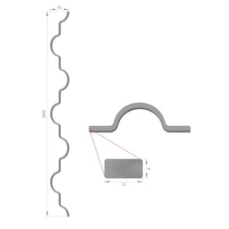 Mrežová výplň hladká, 2000 x 65 mm, profil 12 x 6 mm