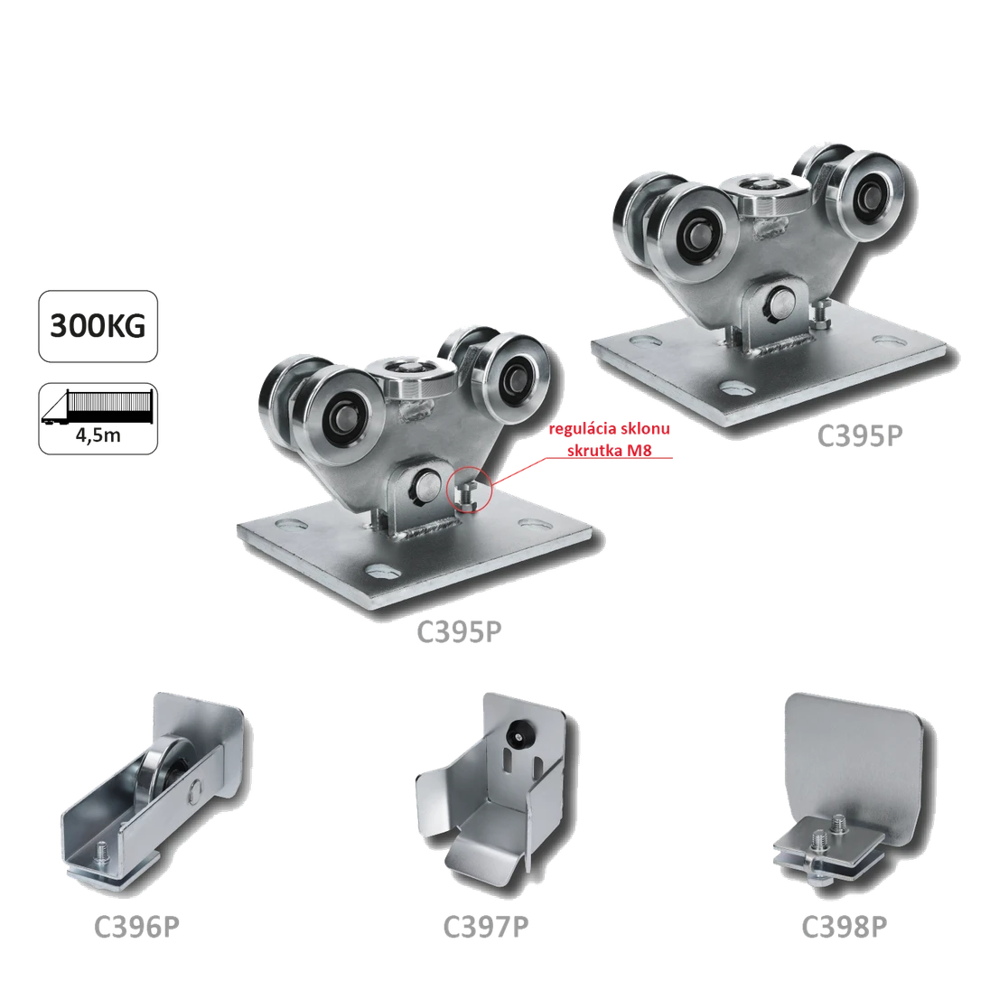 PICCOLO KLASIK bez profilu, pre samonos do 300 kg/4,5 m