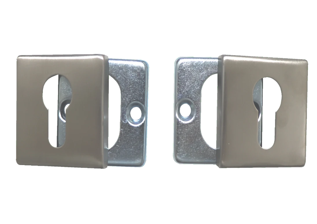 Štvorcová rozeta na cylindrickú vložku, brúsená AISI 304