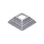 Krytka plechová, 90x90x29mm, díra: 32x32mm