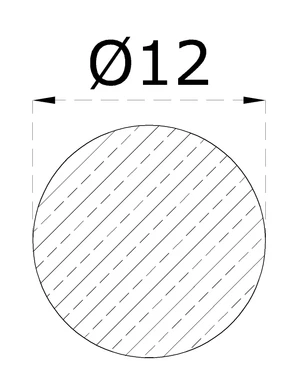 Tyč ø 12 x 3000 mm, kartáčovaná nerez AISI 304 - slide 1