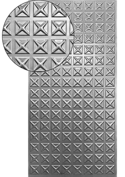 Plech pozinkovaný, 2000x1000x1,2mm – kříž, 3D vzor