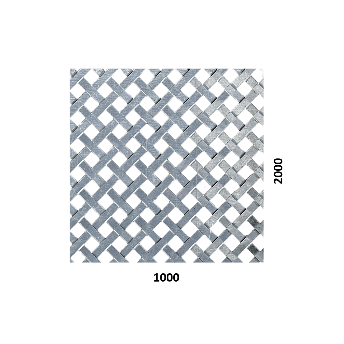 Děrovaný Fe plech tkanina, otvor 10 x 10 mm, rozteč 17 mm