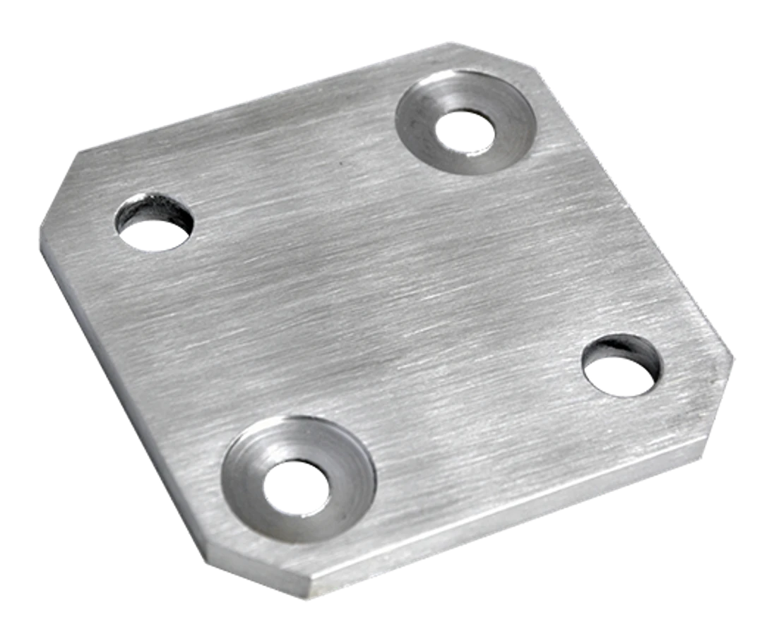 Platňa na bočné kotvenie stĺpu 80 x 80 mm, brúsená AISI 304