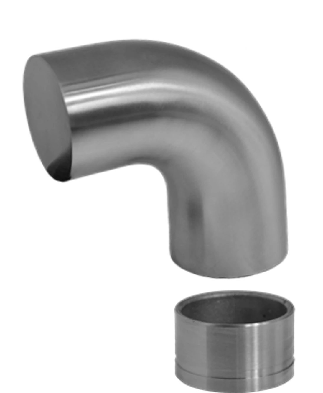 Ukončovací oblúk s medzikusom, na drevené madlo, AISI 304