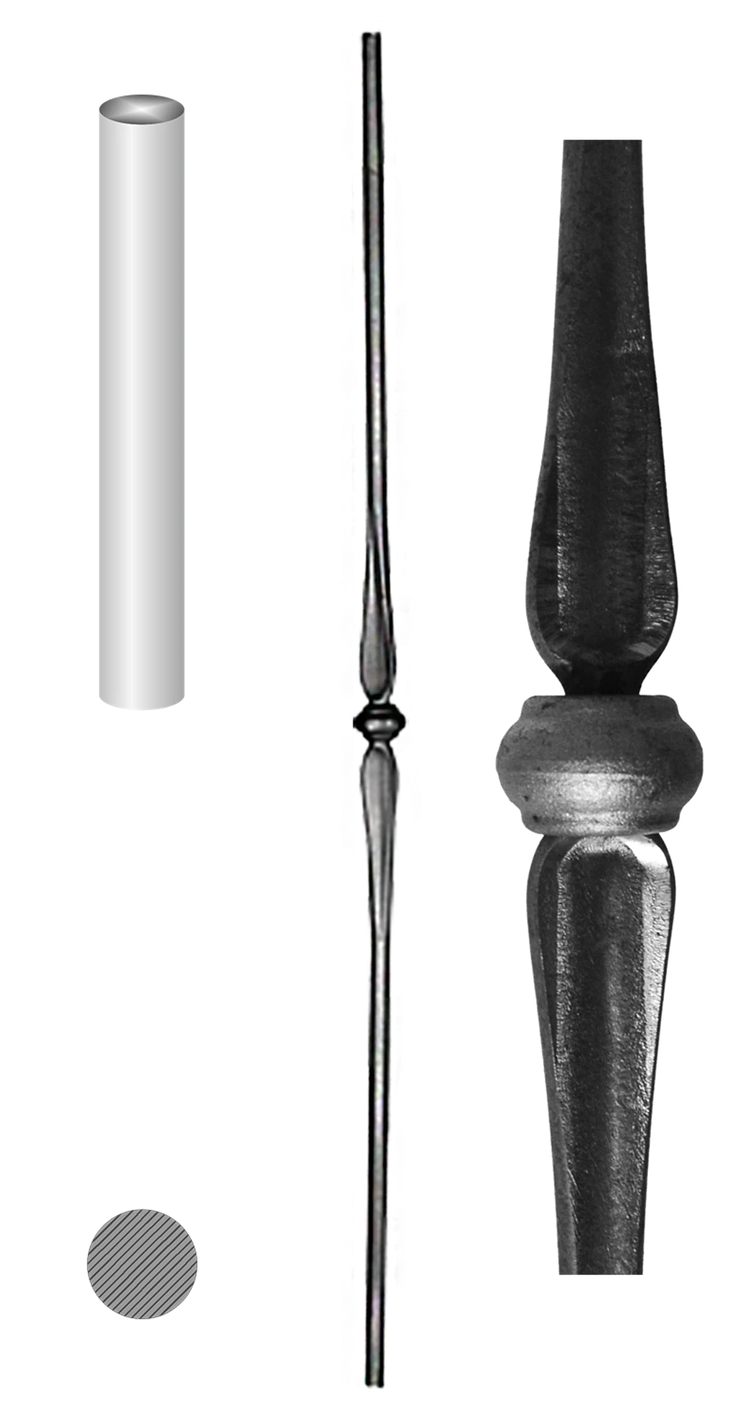 Tyč kovaná L = 900 mm, profil ø 12 mm