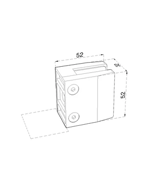 Svorka na jekl 40 x 40 mm, sklo 8–12,76 mm, AISI 304 - slide 1