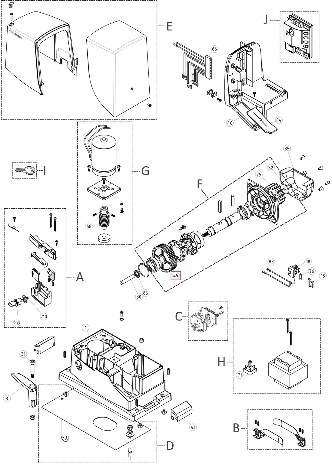 PPD0970.4540 ozubené kolo prevodovky pre RB600R10