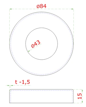 Kryt príruby ø 84 mm na trubku ø 42,4 mm, leštená AISI 304 - slide 1