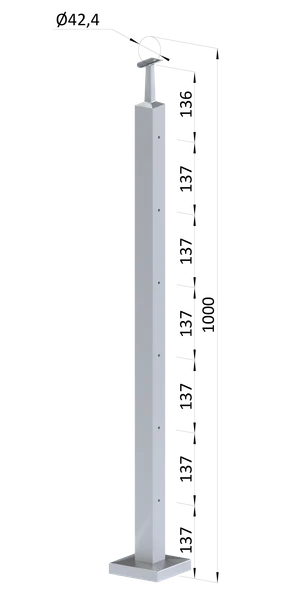 Nerezový stĺp, vrchné kotvenie, 6-radový M6 - slide 0