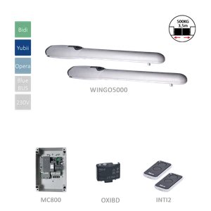 WINGO5000 kit pohonů pro křídlovou bránu do 3,5 m / křídlo s MC800 a 2x INTI2 - slide 0