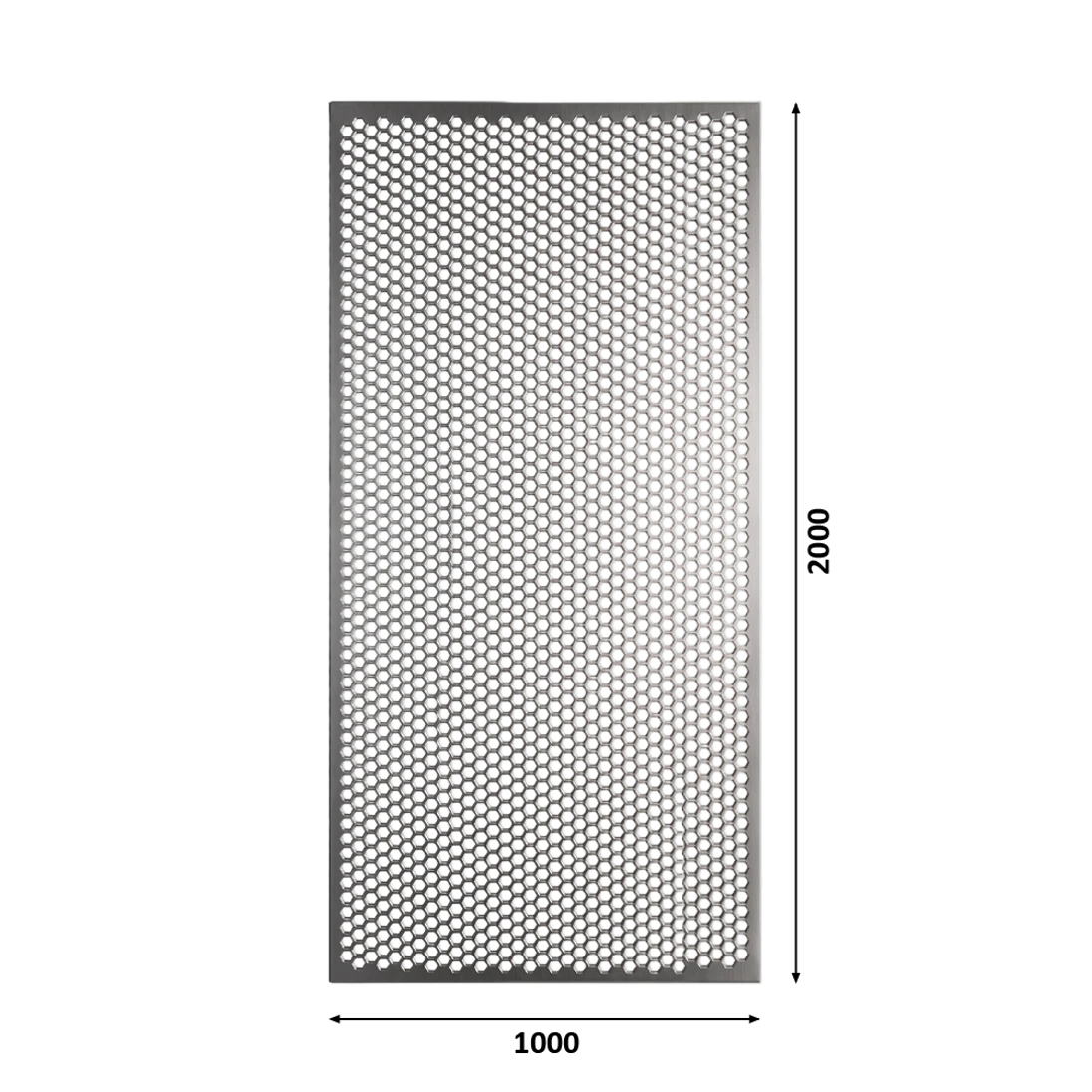 Dierovaný plech Zn 1000 x 2000 x 1,5 mm, šesťhranné otvory
