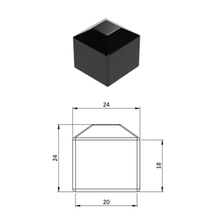 Vonkajšia krytka 20 x 20 mm, plastová PE - slide 0