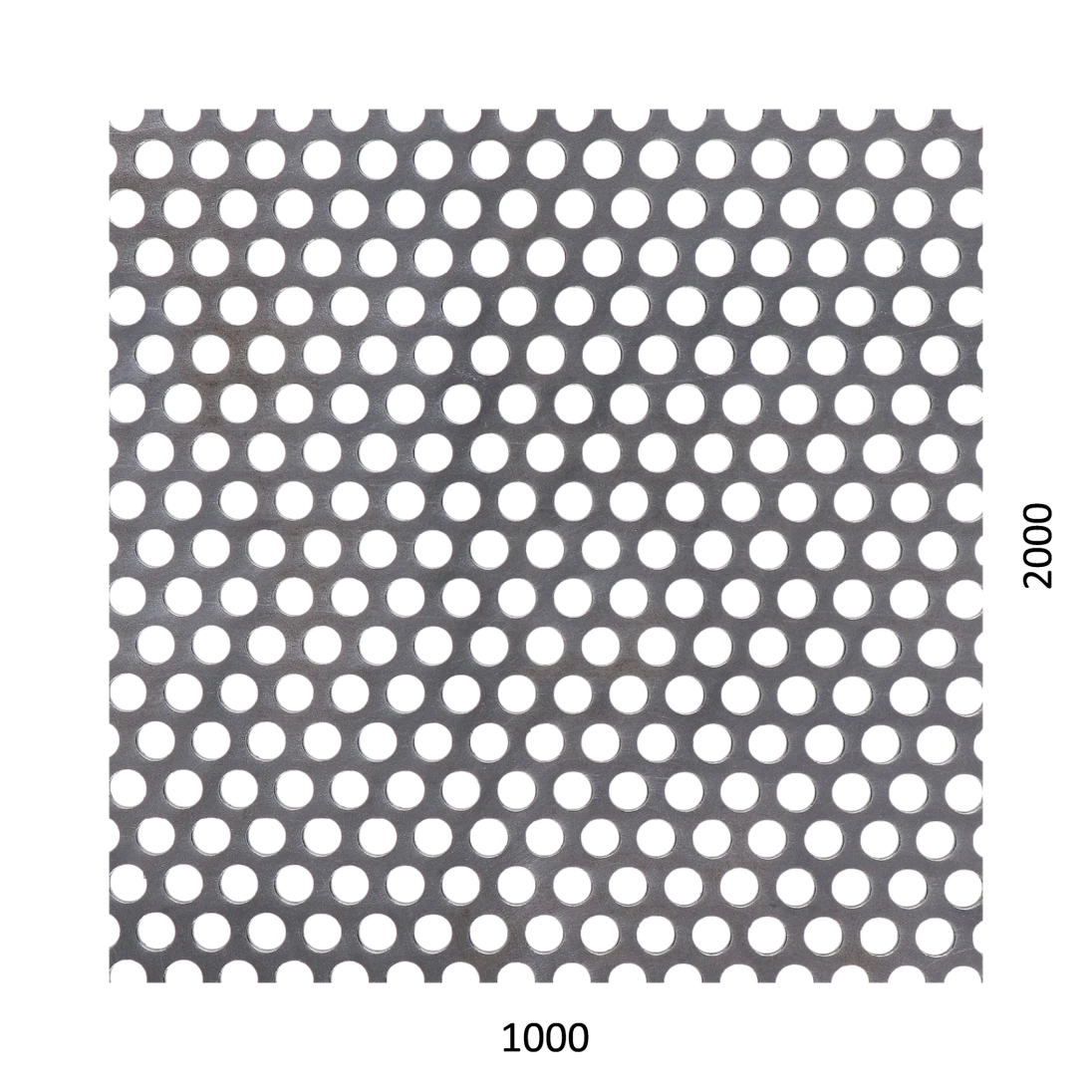 Dierovaný plech Fe t = 1,5 mm, otvor ø 6 mm, rozteč 9 mm