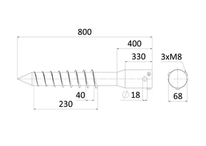 Zemní vrut, ø 68 mm, žárový pozink - slide 1
