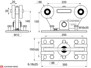 Vozík MEDIO KLASIK do 500 kg / 8,5 m, profil 98 × 98 mm - slide 2